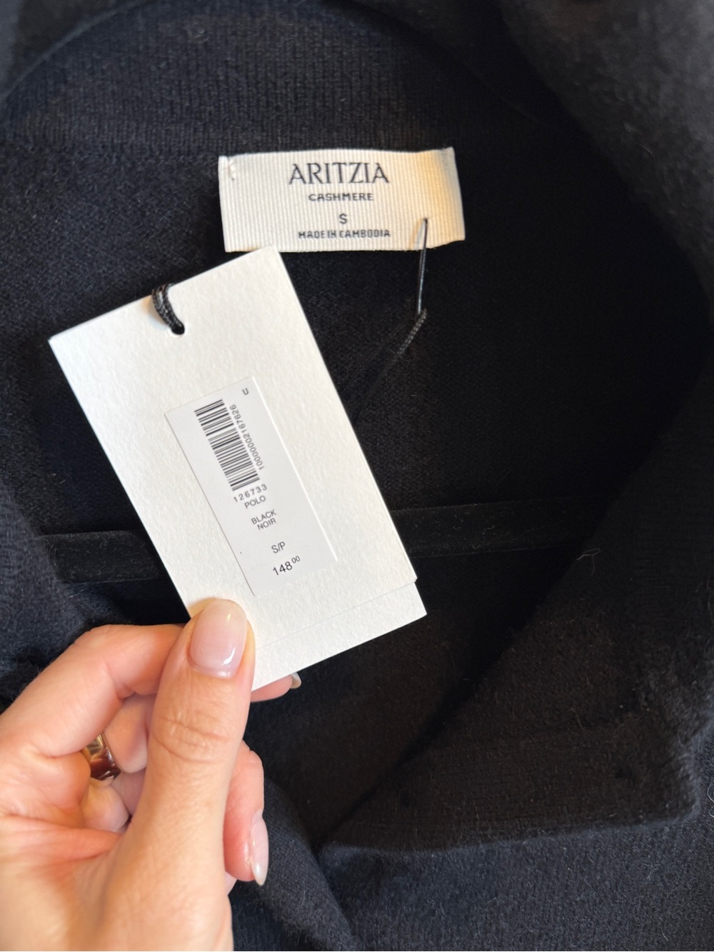Aritzia Bare Cashmere Cellini Polo Sweater 100% Cashmere - Picture 4 of 5